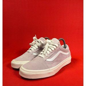 Vans Women's Light Pink and White Sneakers